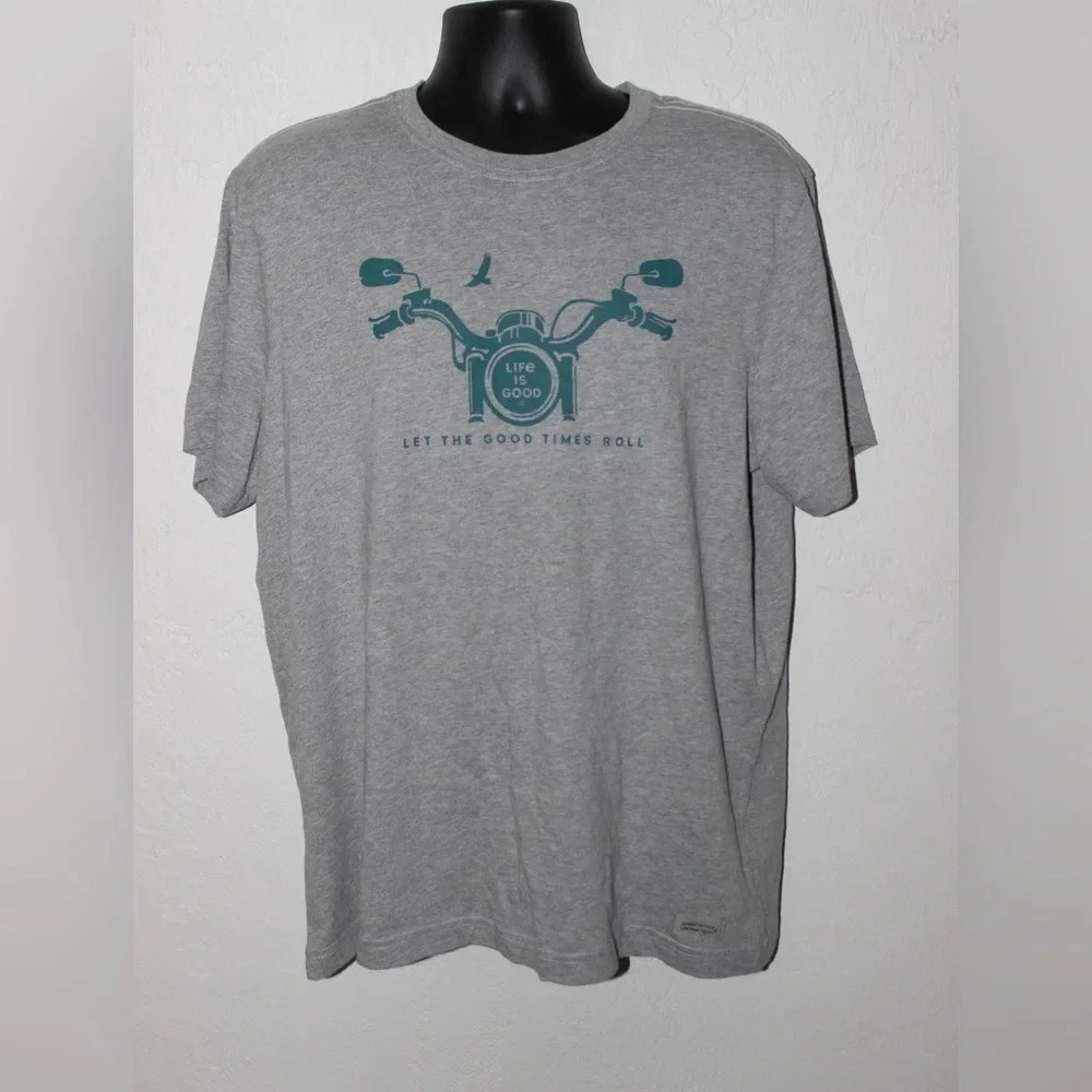 NWT Men’s Life is Good Solid Color Graphic Crusher Unisex T-Shirt Size Large